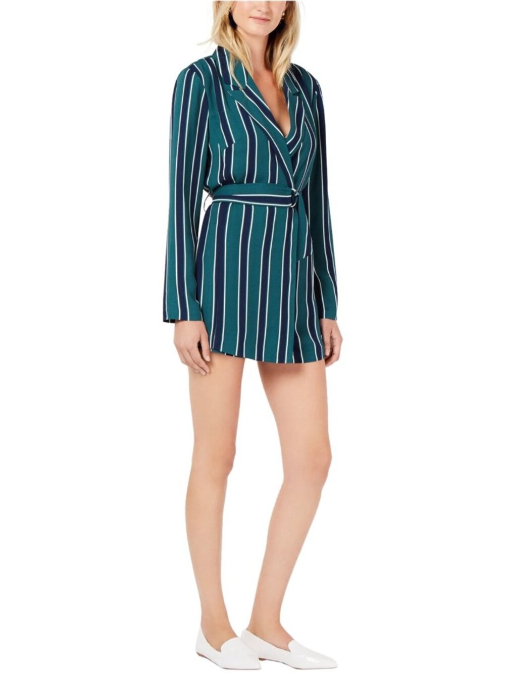 Rules Of Etiquette Womens Living Doll Striped Belted Romper